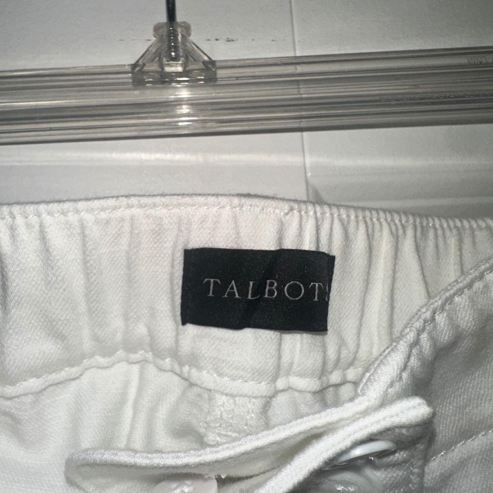 Talbots Supersoft Cargo Pants White Woman's‎ Size 20WP Cotton Linen Blend Summer - Picture 3 of 12